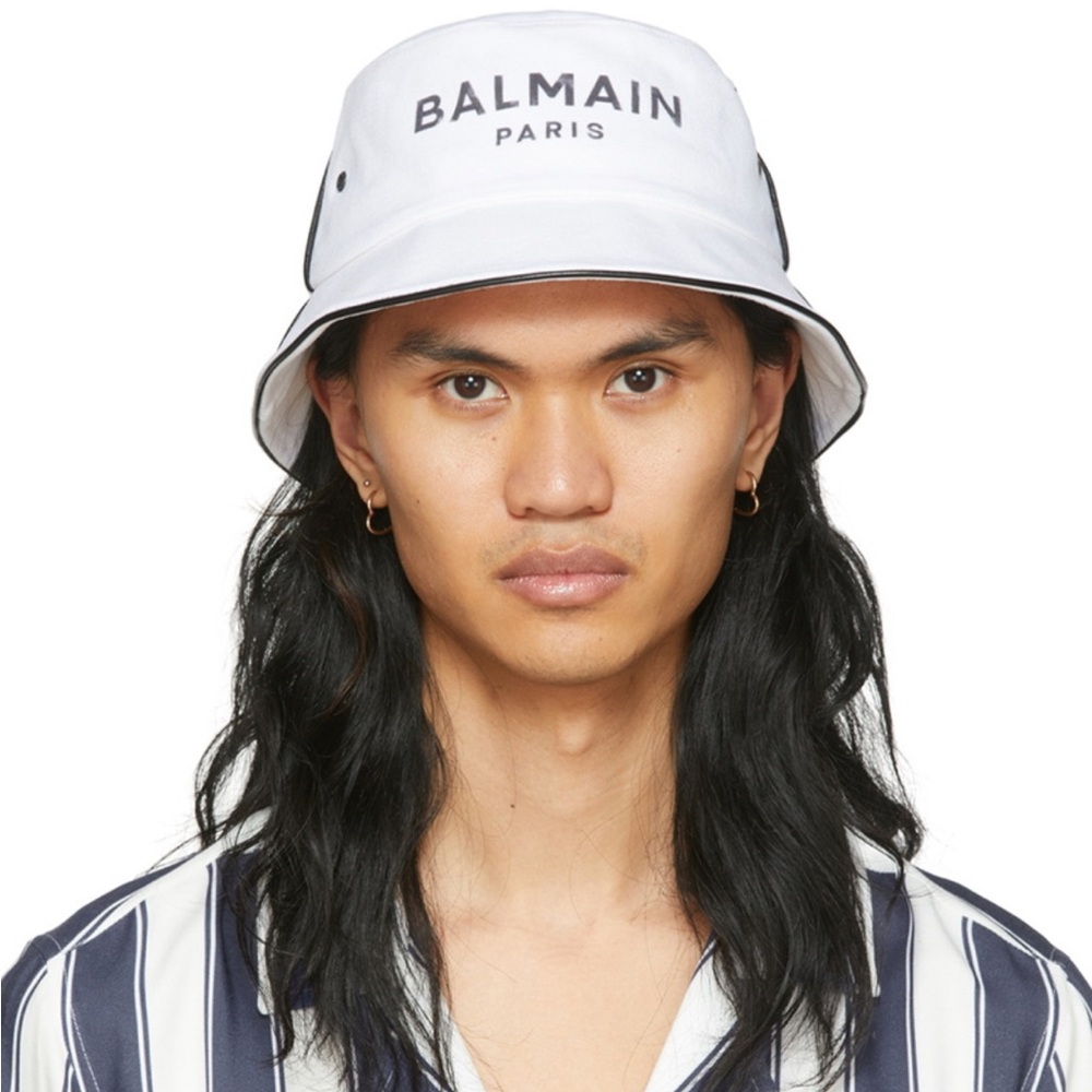 BALMAIN White B-Army Bucket Hat - Picture 6 of 10